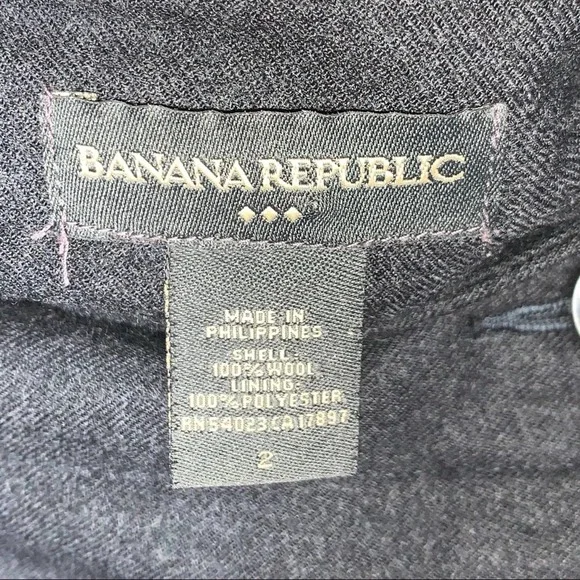 Banana Republic 100% wool dark gray A-line skirt size 2 B141 - Picture 2 of 4